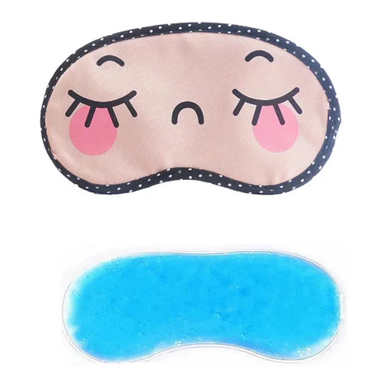 Jenna CloseEye Cartoon Face Sleeping Eye Mask With Cooling Gel - Pink