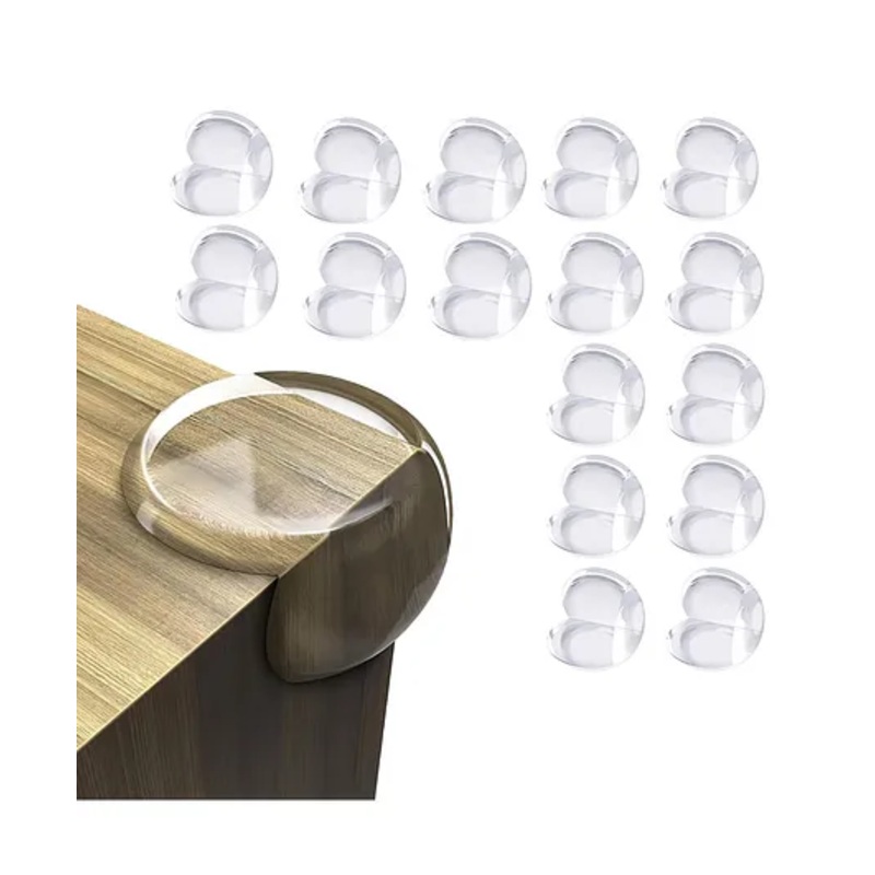 Kids Station Baby Corner Guards  Transparent Silicone Safety Covers for Furniture Edges (Pack of 16, Round)