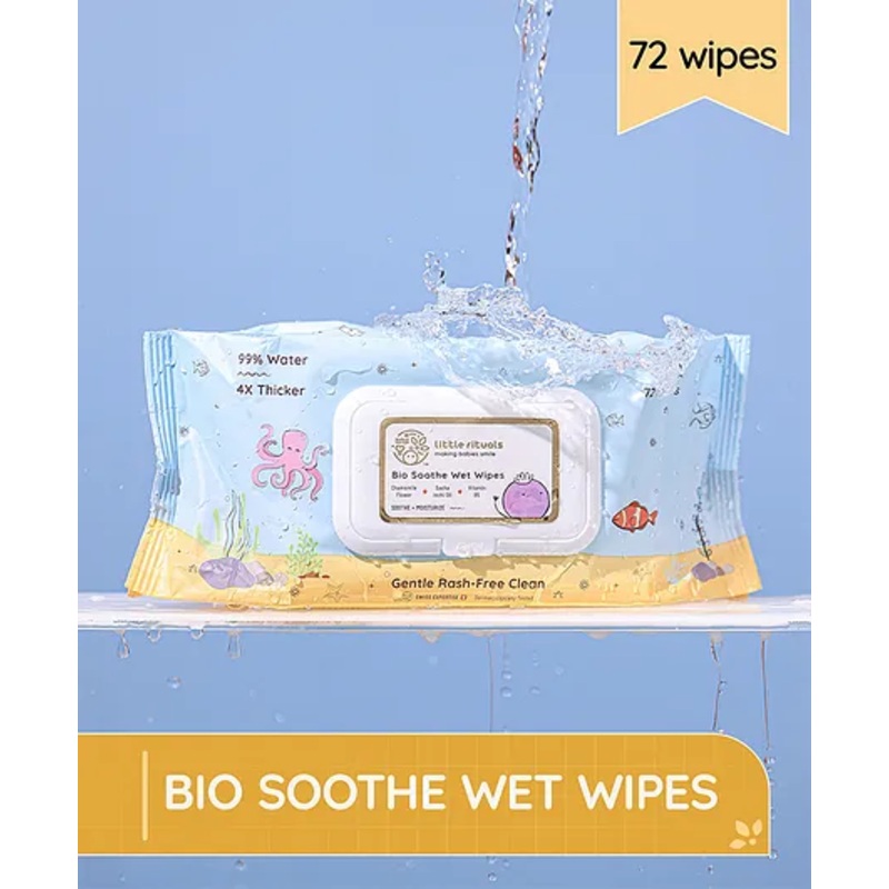 Little Rituals Bio Soothe Wet Wipes 72 Pieces - Pack of 1