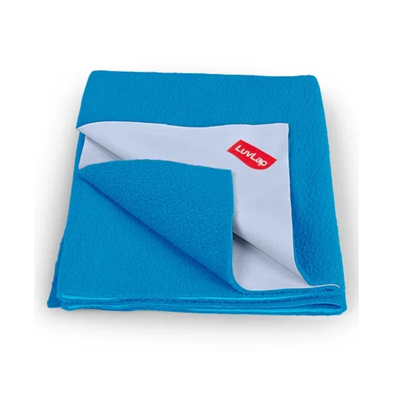 LuvLap Instadry Anti-Piling Fleece Quick Dry Baby Bed Protector Sheet, Waterproof, 70x100cm, Royal Blue, Pack of 1