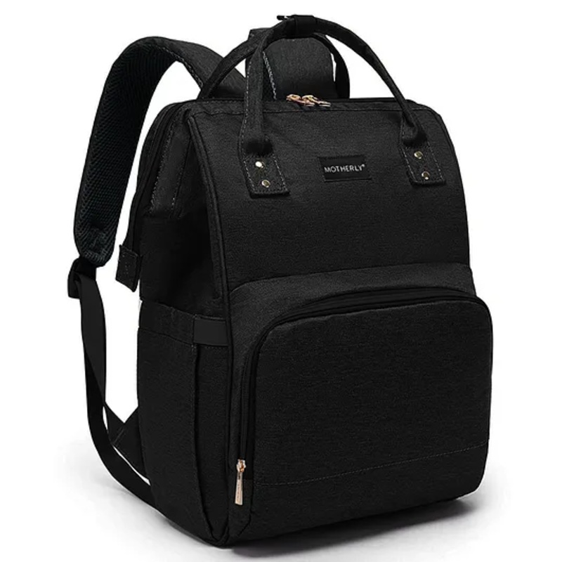 Motherly Everyday Diaper Bag for Mothers for Travel, Maternity Bag for Newborn Baby, Mother Travelling Bag, Multiple Pocket Water Resistant Hospital Bag for moms (Black Style 2)