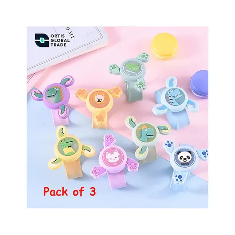Ortis Mosquito Repellent Spinner Bands Pack of 3 (Color & Design May Vary)