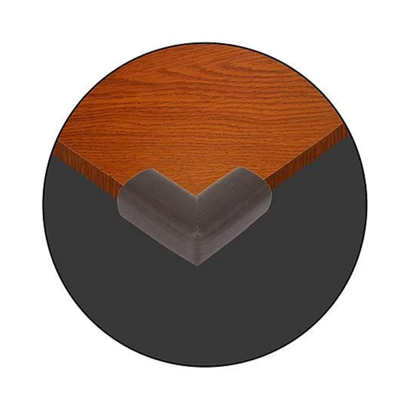 Safe-O-Kid Corner Guard Cushions L-Shaped Large Size Pack of 4 - Brown Texture