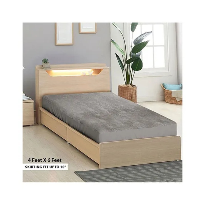 Sassoon Elastic Strap Single Size Waterproof Mattress Cover - Grey