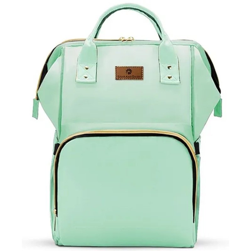 StarAndDaisy Diaper Bag Diaper Bag for New Born Baby Maternity Bags for Mother with Multi Compartments Insulated Bottle Pockets Waterproof Ultra soft leatherite fabric - Green