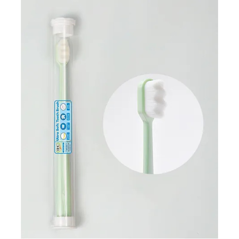 Zikku Baby Ultra Soft Nano Bristles Toothbrush With Tongue Cleaner - Light Green