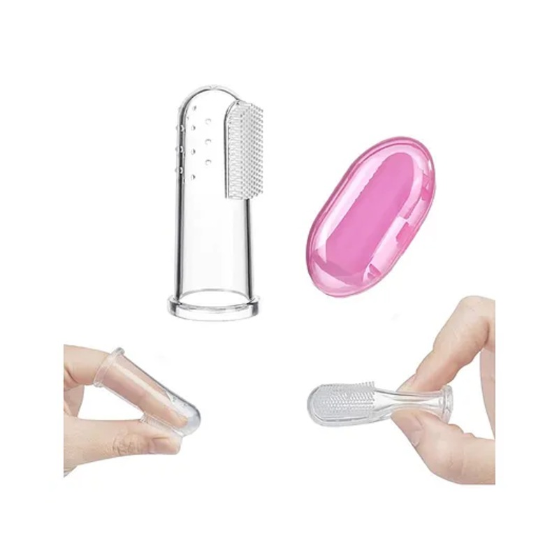 AEREX Premium Silicone Baby Finger Toothbrush Travel-Friendly Oral Care Great for Massaging & Cleaning Gums Use Soft Brush For Kids & New Born Baby Kids Finger Teether Toothbrushes (Pack of 1)