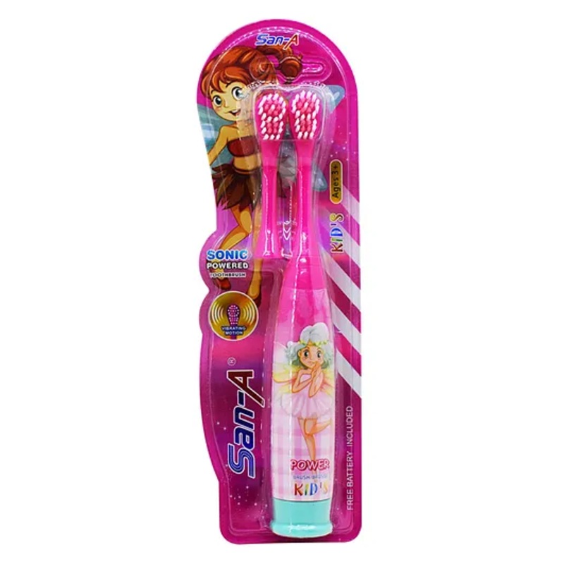 Asera Cartoon Printed Extra Soft Electric Battery Powered Toothbrush - Pink