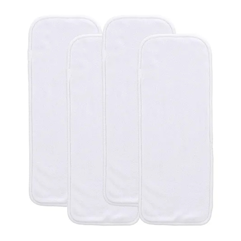 Baby Resusable Cotton Pocket Diaper Inserts - White - 0-24 Months - Pack of 4
