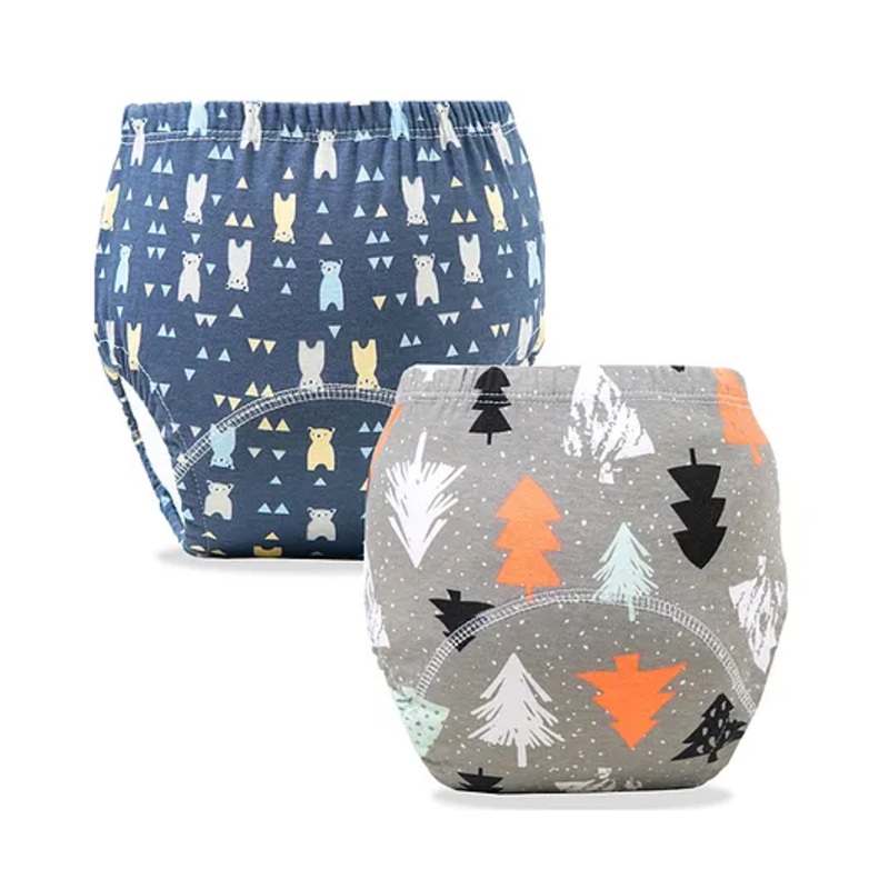 Bembika Babies Cotton Potty Training Pants, Printed Design Pack 2, Medium Size - Multicolor