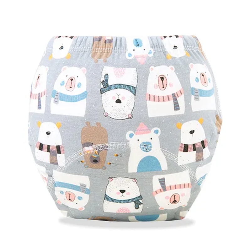 Bembika Babies Cotton Potty Training Pants, Scarf Bear  Printed Medium Size - Multicolor