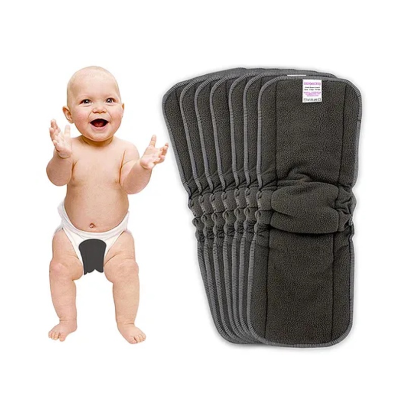 Bembika Cotton Bamboo Charcoal Nappy Inserts Pack of 7 - Grey