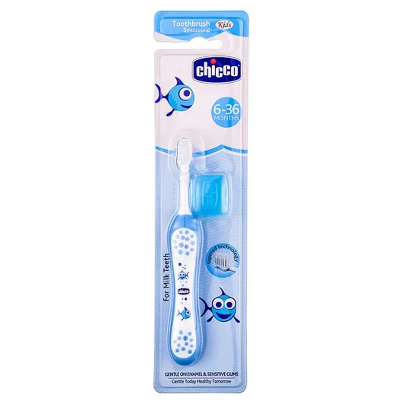 Chicco Ultra Soft Bristles Toothbrush Fish Print - Blue