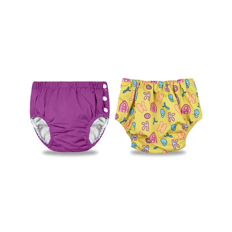 Chinmay Kids Reusable Swimwear Diapers Pack of 2 - Yellow & Purple