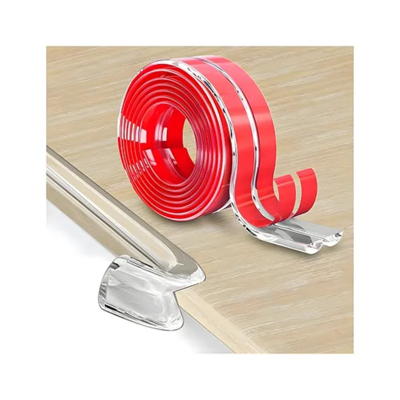 COZY VIBES (2CM X 2M)  Baby Edge Protector Strip Childproof Guards, Safety Bumper for Furniture, Desk, Crib, Gate, Bed, Wall - Soft Silicone Babyproofing Cover - PACK OF 1 - COLOR MAY VARY