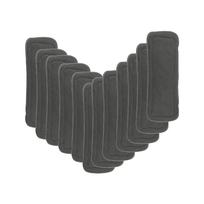DOMENICO Wet Free Cloth Nappies Inserts Pack of 12 - Black