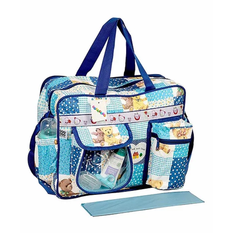 FANTASY INDIA Baby Diaper Nappy Changing Baby Diaper Bag Baby Bag Mummy Bag Handbag Mama's Bag Diaper Bag One Size - Blue