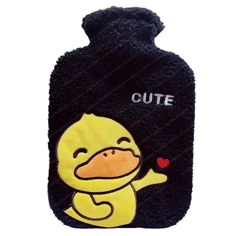 FunBlast Duck themed Hot Water Bag with Soft Cover 1000 ML - Black