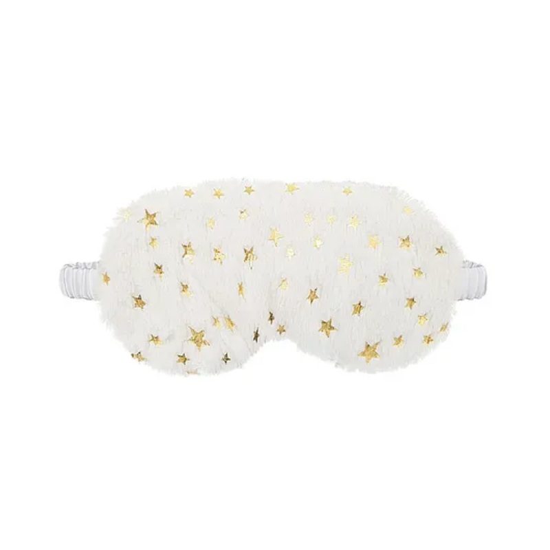 Jenna Fur Silk Star White Cute Sleeping Eye Mask