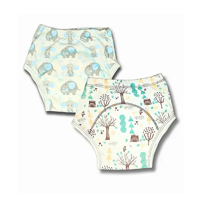 Kindermum Organic Cotton Padded Underwear for babies 3-5Y within 15 - 19 Kg | Potty Training Pants|Non Messy Diaper Free Time | Pack of 2 | Ele Love