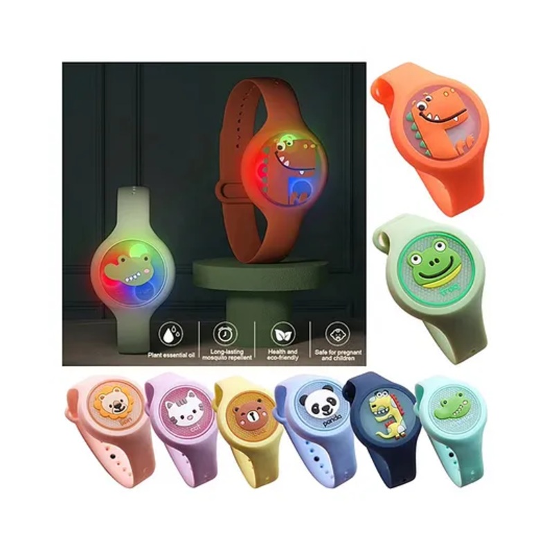 Luvlittle Mosquito Repellent Bands with Led Light Up Insect & Bug Pest Repeller Waterproof Bracelet Pack of 2 - MultiColour
