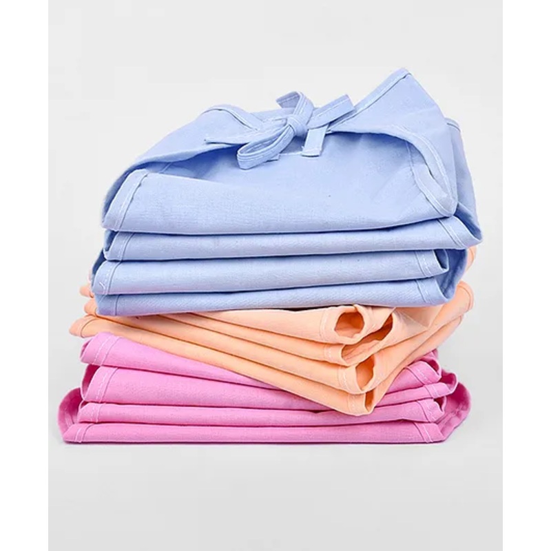 Moms Home Cotton Double Layered Cloth Langot Pack of 12 - Multicolour