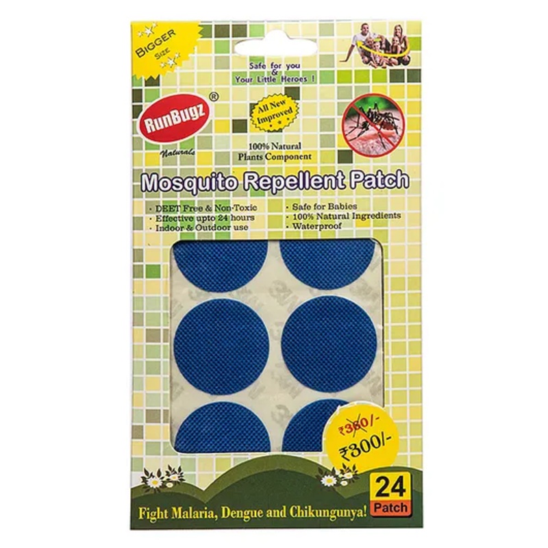 Runbugz Mosquito Repellent Patches - Plain (24) - Blue