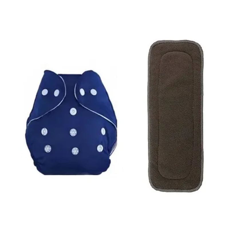 Sparkle Joy Free Size Reusable Cloth Diaper With Insert - Navy-Blue