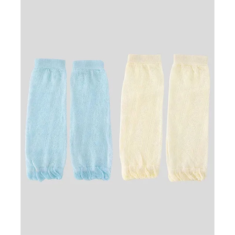 SYGA Pack of 2 Cotton Mesh Knee Pads - Light Blue & Yellow