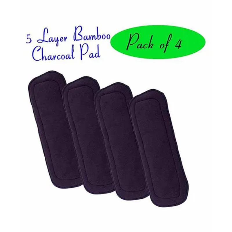 The Little Lookers 5 Layer Bamboo Charcoal Insert Pack Of 4 - Black