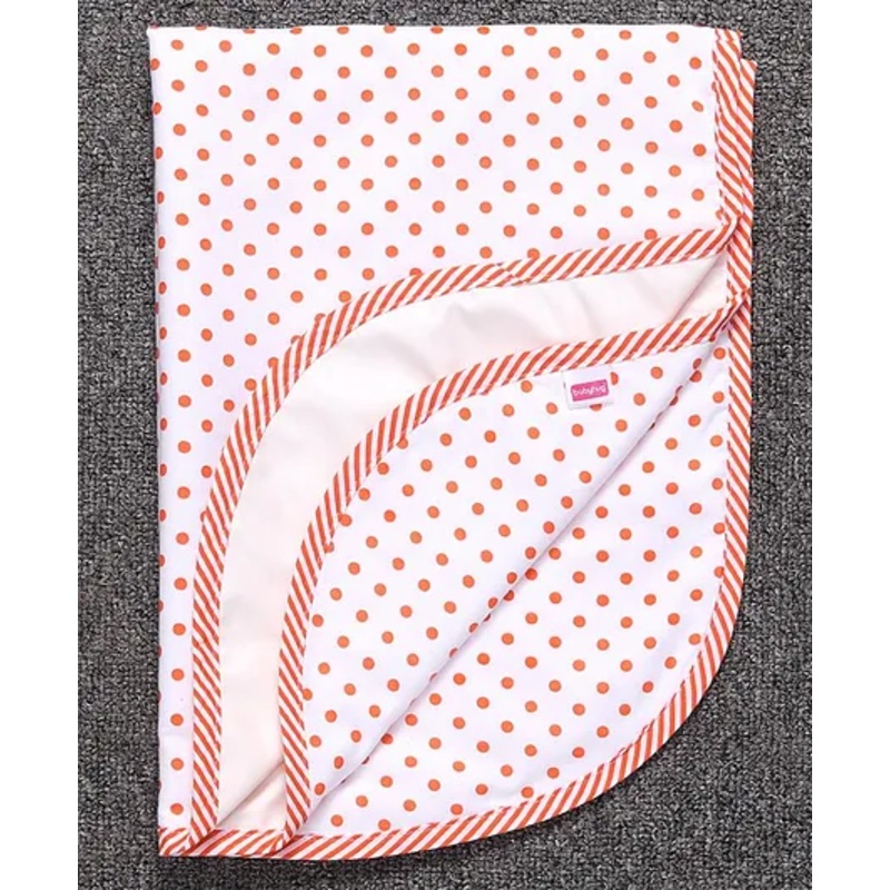 Babyhug Cotton Diaper Changing Mat Small Polka Dots - Orange