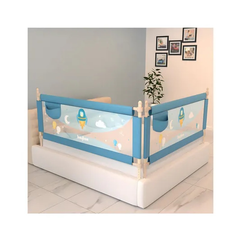 Baybee Bed Rails Guard for Baby Kids Safety with Adjustable Height -  Blue