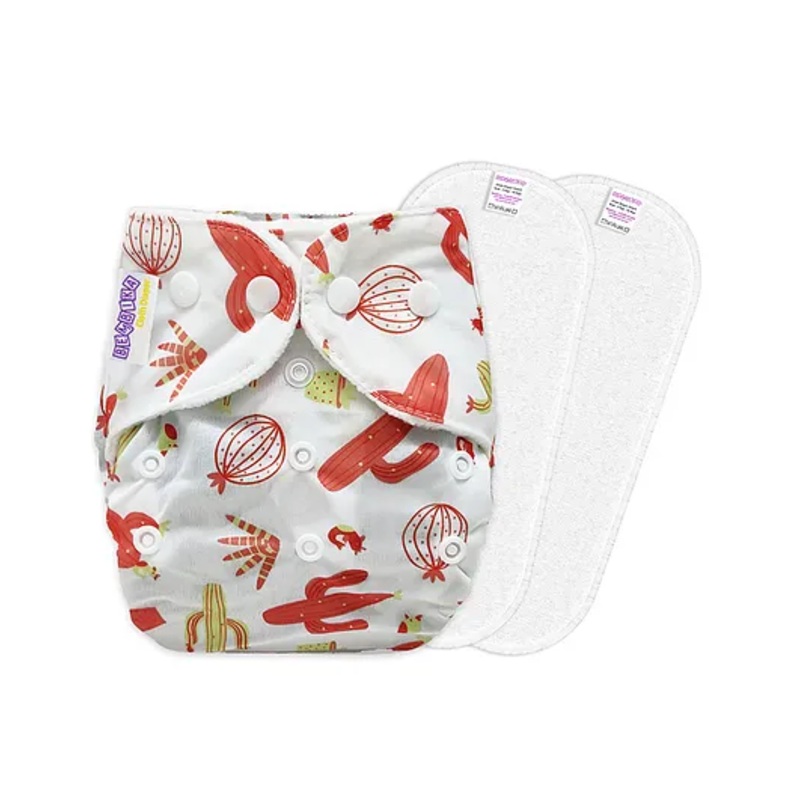 Bembika B Plus Printed Cloth Diapers With 2 Inserts  - Multicolor