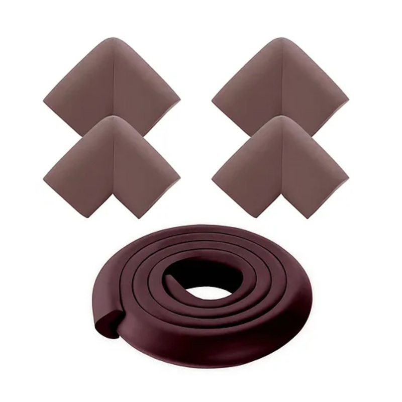Bembika Baby Proofing Edge & Corner Guards Protector For Furniture Table Glass Corner Pack of 5 - Brown