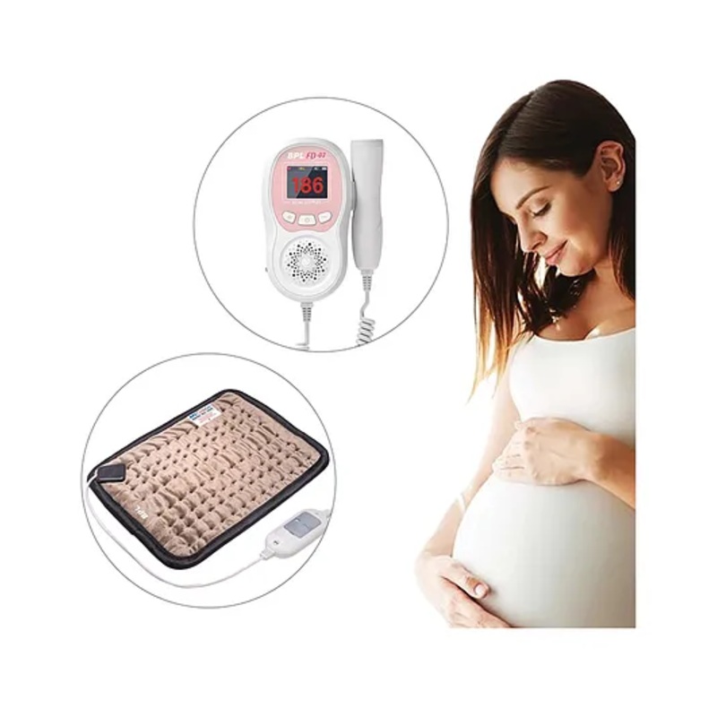 BPL Medical Technologies Pre-Pregnancy Combo - FD-03 Fetal Doppler + Orthopaedic Electric Heating Belt - XL
