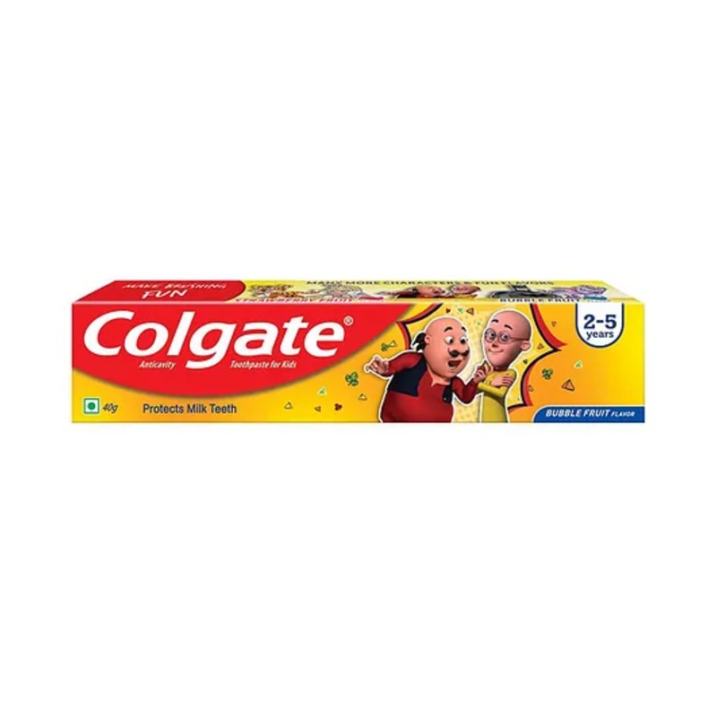 Colgate Baby Bubble Fruit Flavour Kids Toothpaste With Motu Patlu Print For Gentle Protection - 40 g