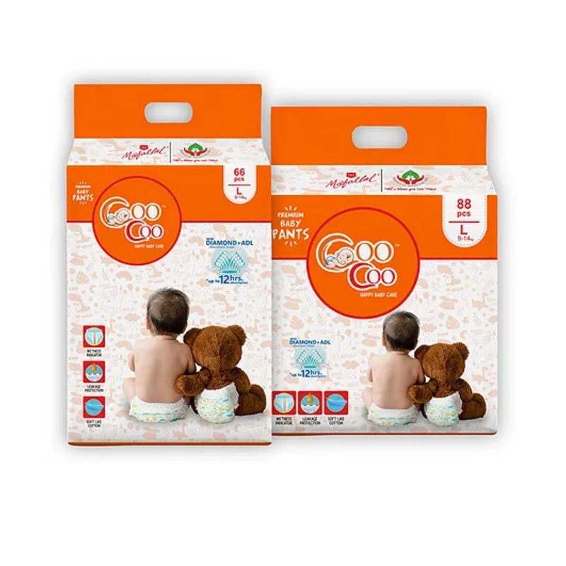 Coo Coo Baby Diaper Pants - Large (L), 154 Count | Ultra Absorbent & Leak-Proof