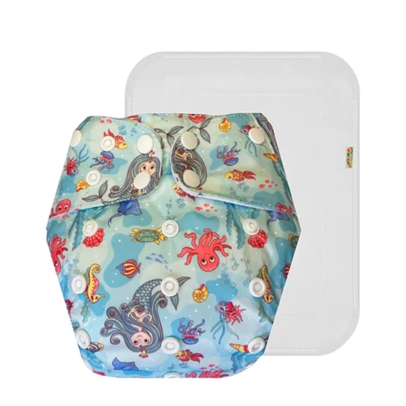 Dumbledo Cloth Diaper Eco-Friendly Reusable Adjustable Free Size Leak Proof Quick Dry Without Insert Pack of 1 - Blue