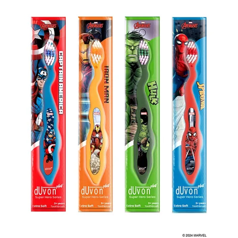 Duvon Plus Marvel Avenger Series toothbrush Extra Soft Toothbrush - Spiderman, Ironman, Hulk and Captain America  (Pack of 4)
