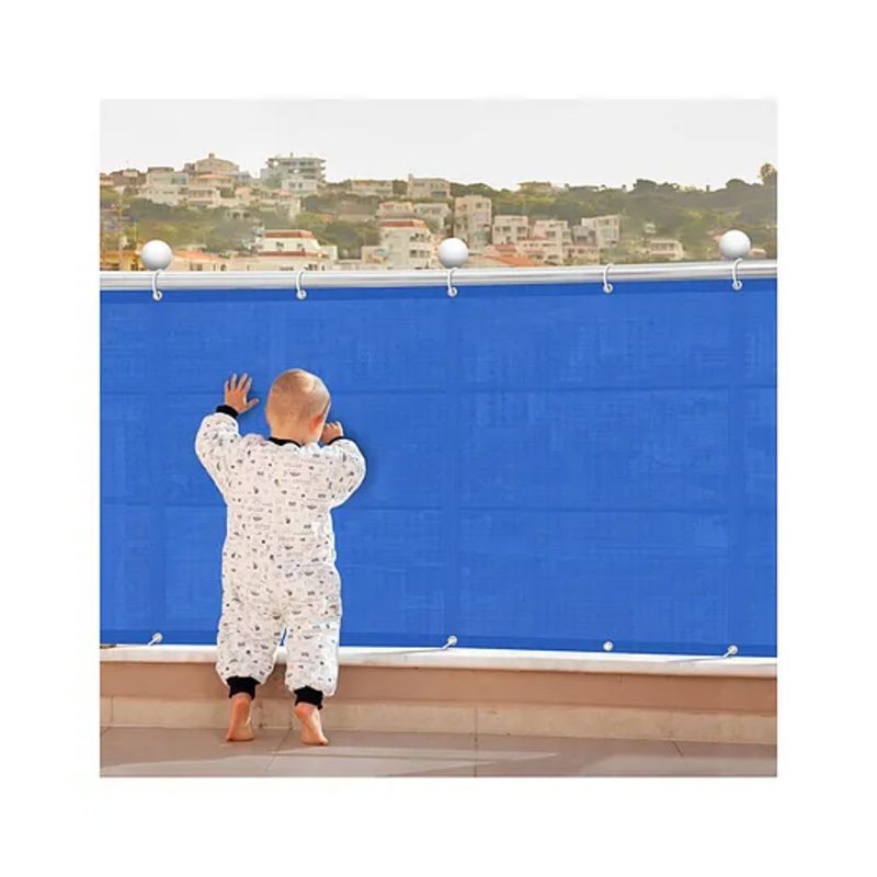 HIPPO Fabric  Decorative Indoor Baby Safety Net Balcony Net Privacy Net - Blue