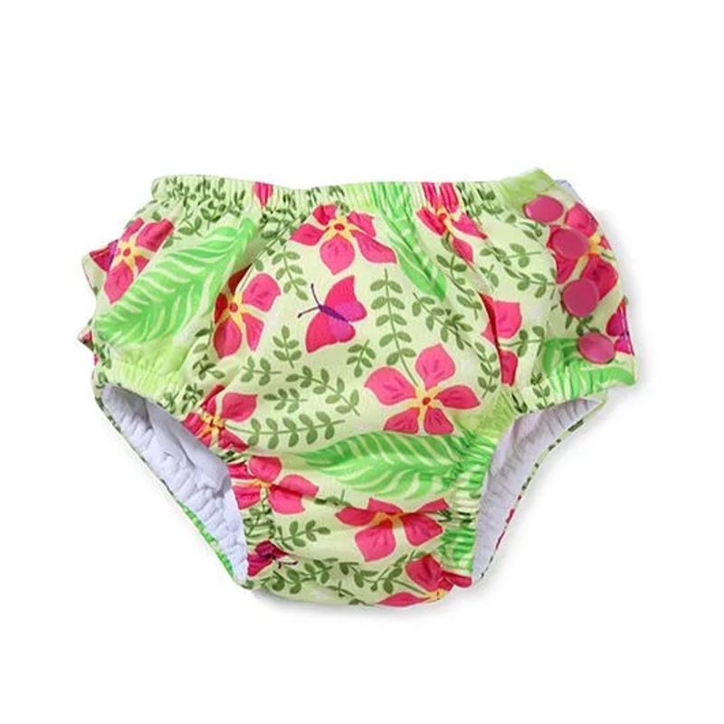 I play Flower Print Diaper Pant - Lime Green