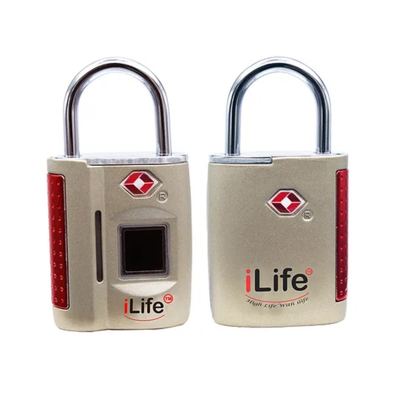 iLife Fingerprint TSA Painted keyless Padlock - Gold