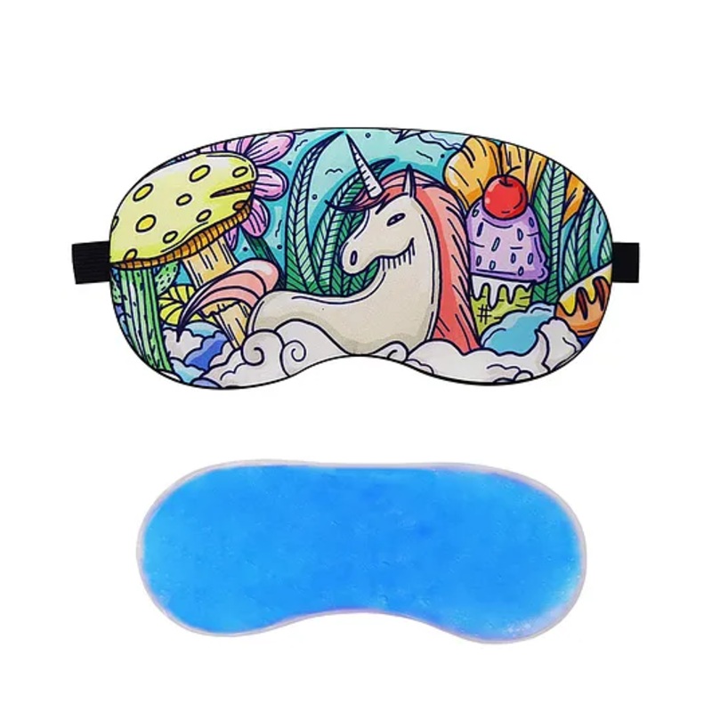 Jenna Unicorn Printed Sleeping Eye Mask With Cooling Gel - Multicolour