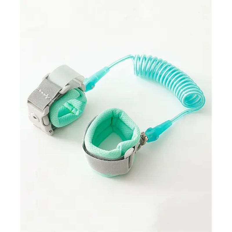 Kids' Safety Wristband  Anti-Lost Hand Link with Soft Cushion Strap - Sea Green| Toddler Wrist Leash for Outdoor Safety| PU Coated Steel Wire| 360 Rotation| Quick Release Buckle