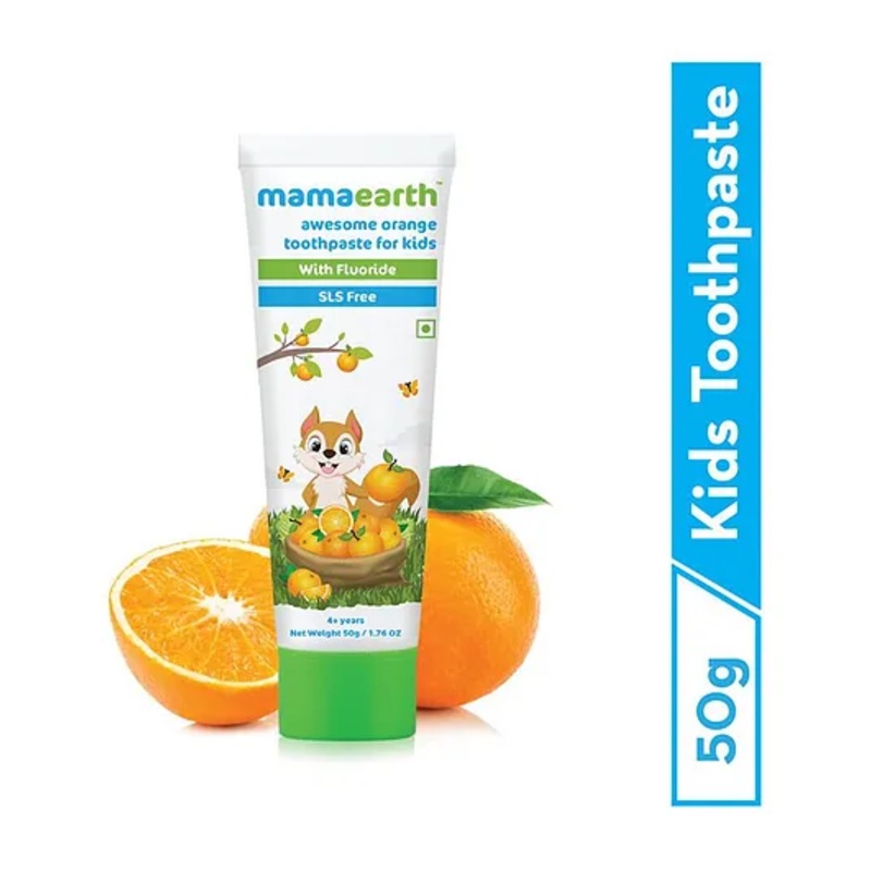 mamaearth Natural Toothpaste Orange Flavour - 50 grams