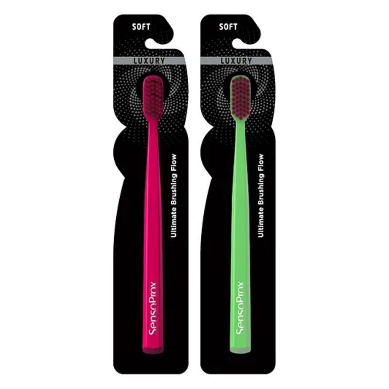 SensoProx Ultra Smooth Toothbrush Pack of 2 - Pink & Green