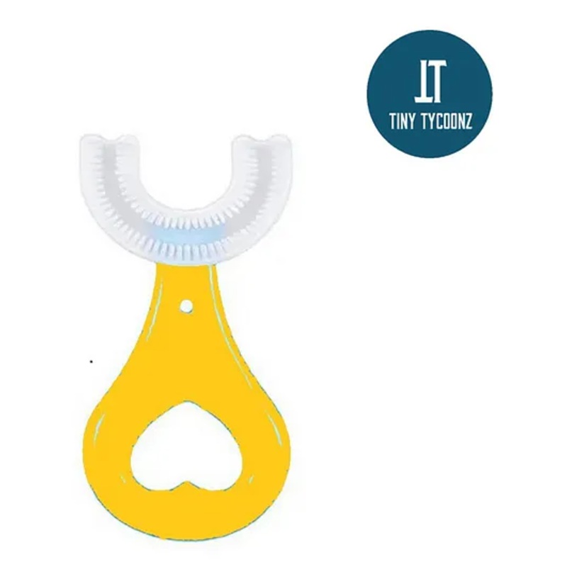 Tiny Tycoonz Soft Sillicone U Shaped Toothbrush Pack of 1 - Yellow
