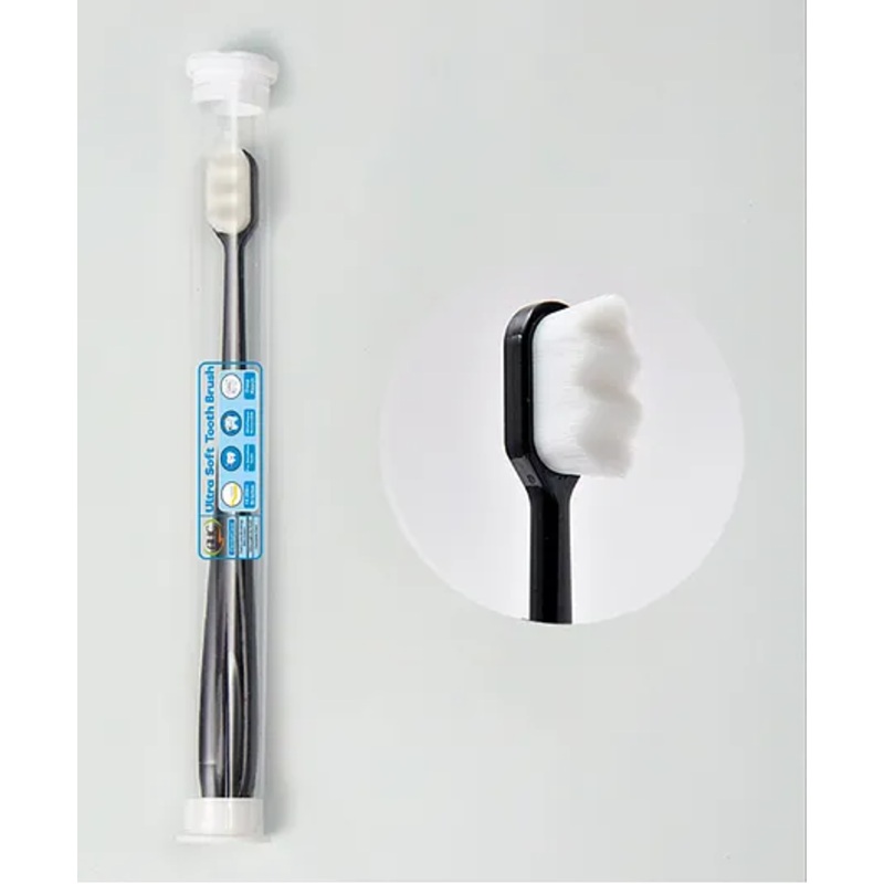 Zikku Baby Ultra Soft Nano Bristles Toothbrush With Tongue Cleaner - Black