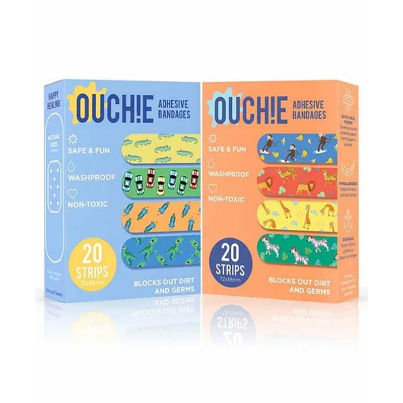 Aya Papaya Ouchie Non-Toxic Printed Bandages Pack of 2 - 20 Bandages each