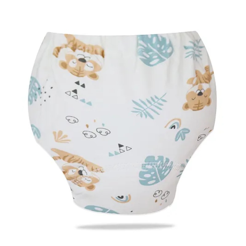 Bembika Babies Cotton Potty Training Pants Cute Tiger  Printed Large - White